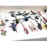 A collection of die cast aircraft including 2 tin