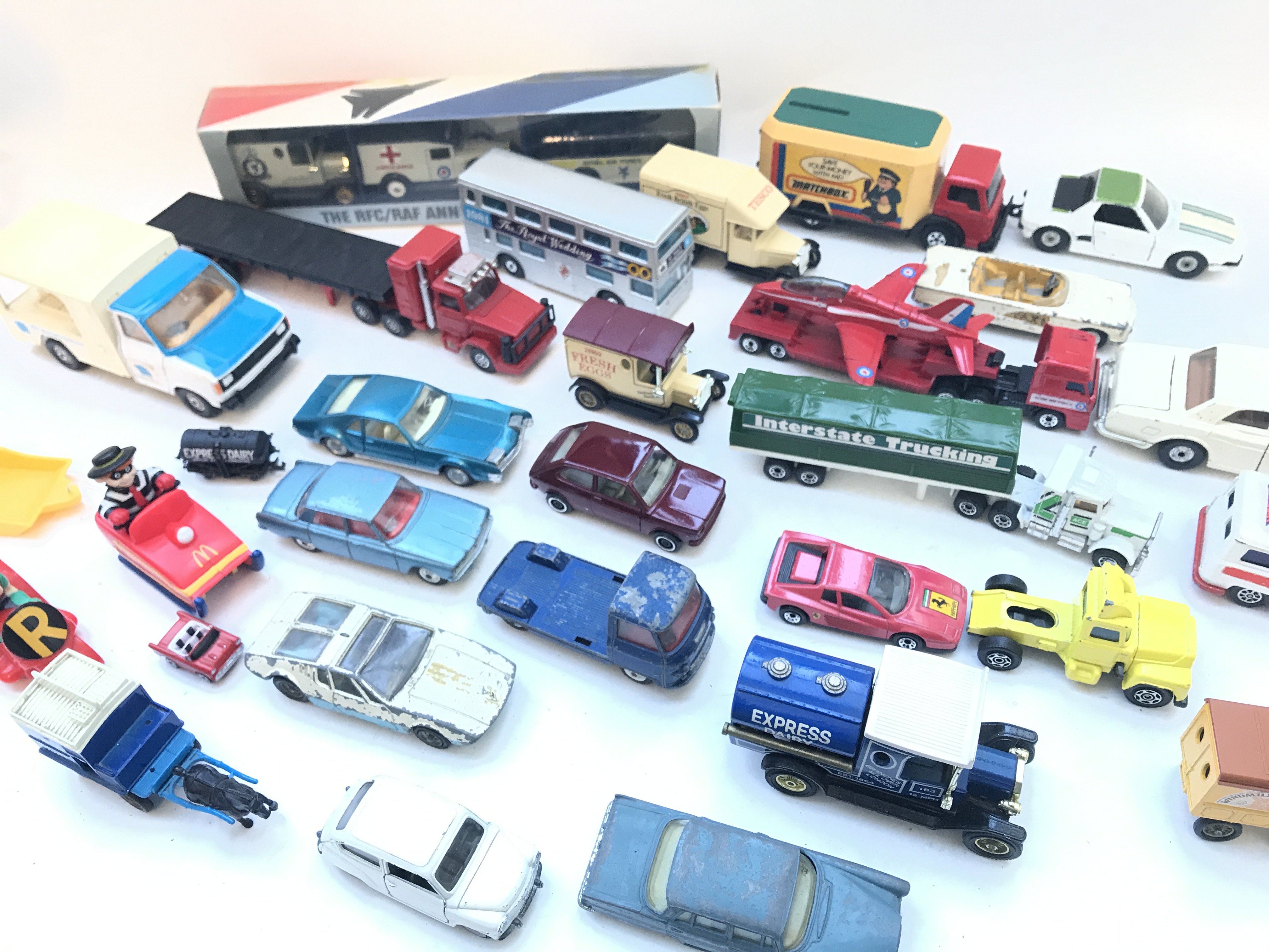 A Collection of Playworn Matchbox, Dinky toys and