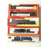 Four boxed Hornby OO gauge locomotives comprising 'Golden Shuttle' R3280, 'Dick Turpin' R295 and two