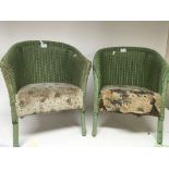 Two conforming 1950s Lloyd Loom childs chairs with