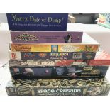 A Collection of 7 board games including Space Crus