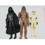Star Wars 3 vintage 12" figures. Darth Vader, Chew