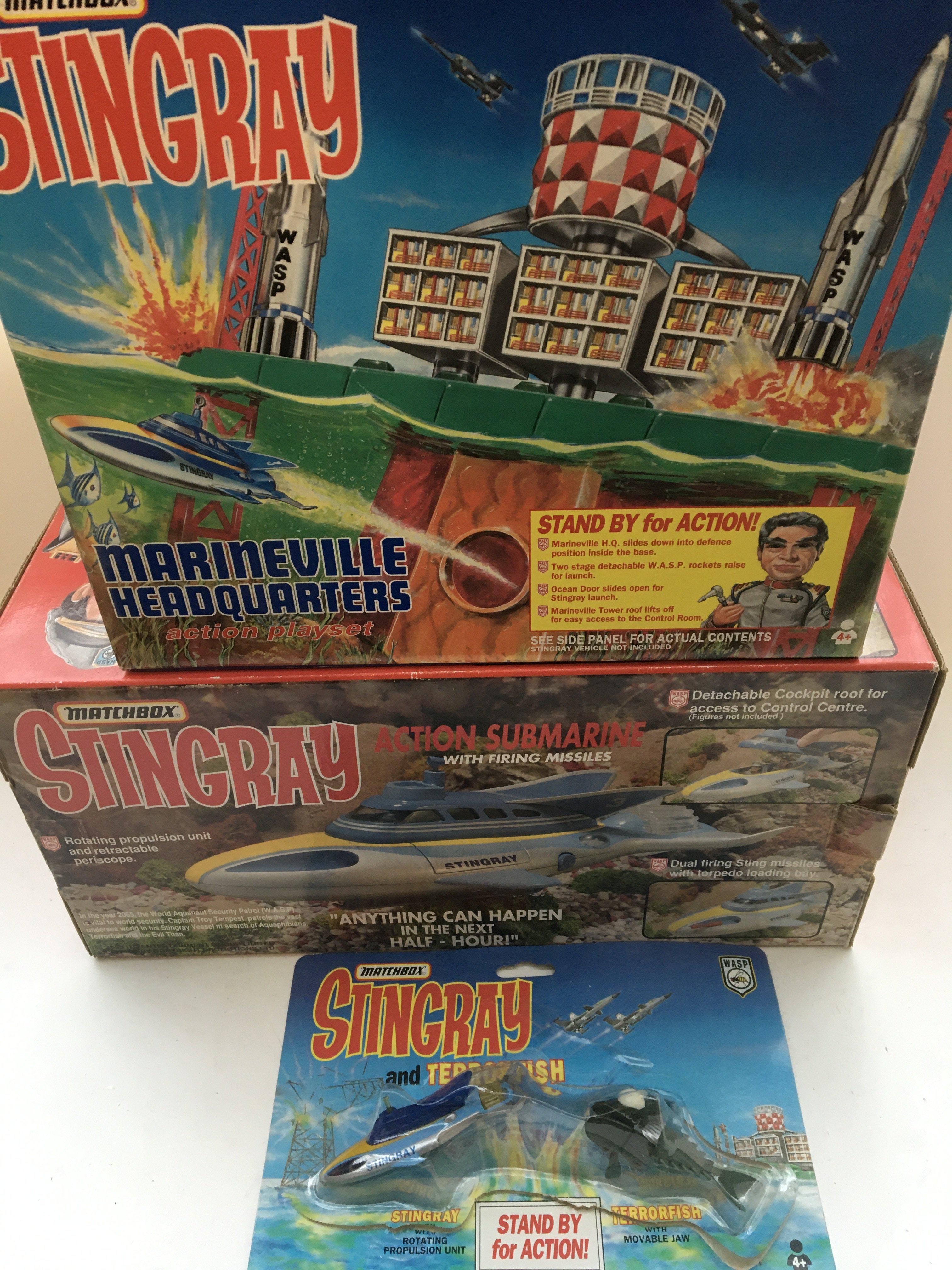 A Boxed Matchbox Stingray Action Submarine, a Boxe