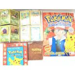A collection of Pokemon cards in official folder w