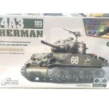 A Heng Long Remote control M4A3 Sherman Battle tan