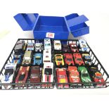 A Matchbox cary case with matchbox cars.