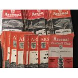 Arsenal 50s + 60s Home Football Programmes: 31 from 50/51 to 54/55 and a further 29 from mid to late