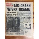 Daily Mirror Original Newspaper Saturday 8th February 1958: 4 pages on the Munich Air Crash with hea