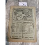 1927/28 Millwall v Merthyr Town Football Programme: 4 pager in fair/good condition with team