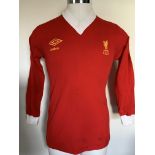 Liverpool 76/77 Match Issued Football Shirt: Long sleeve home shirt from the season they won the