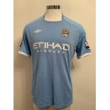 Balotelli Manchester City 2010/2011 Match Worn Football Shirt: Short sleeve blue Umbro shirt