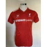 Liverpool 1986 FA Cup Final Captain Match Issued Football Shirt: Red Crown Paints short sleeve