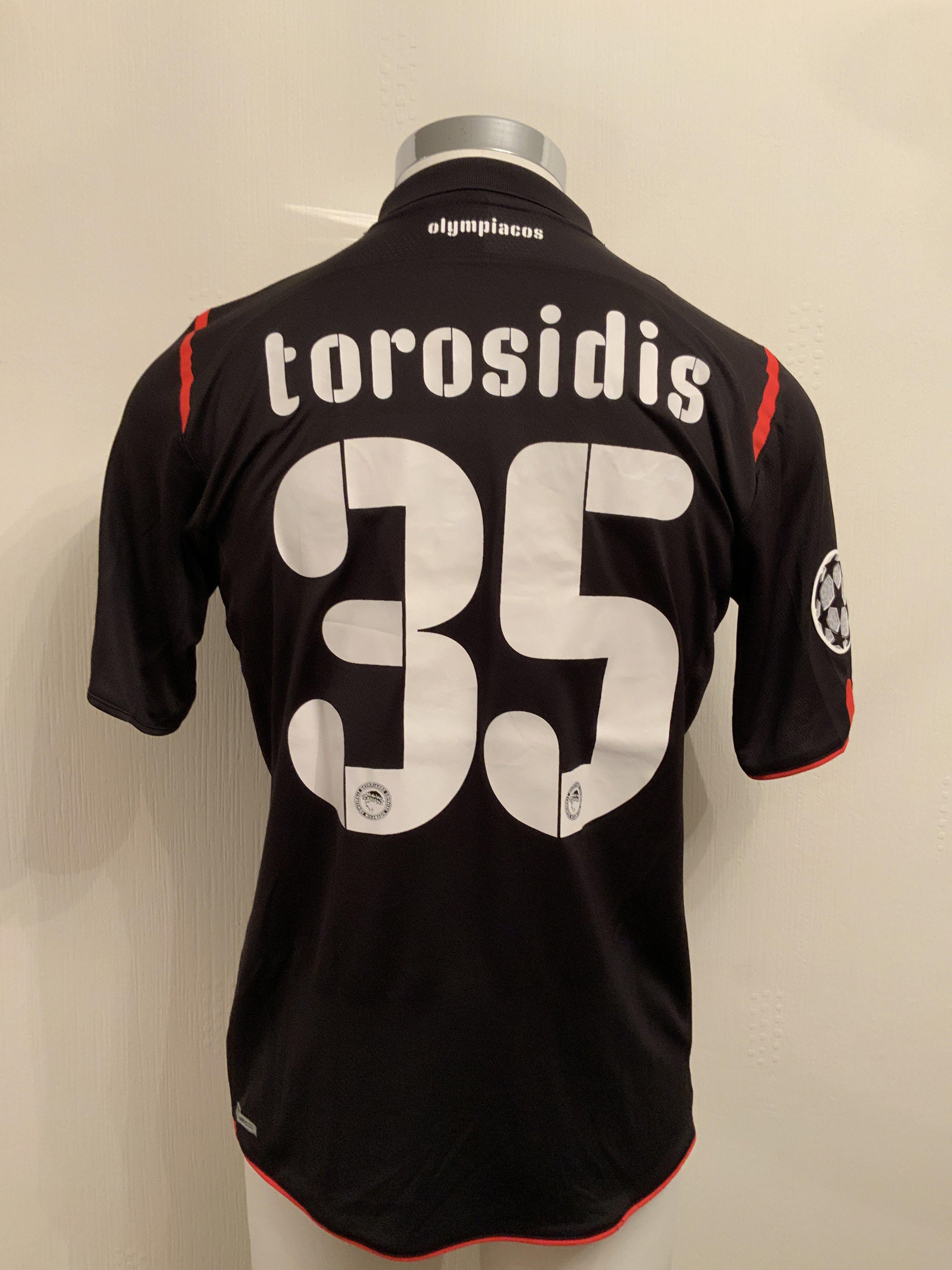 Olympiakos 2010/2011 Match Worn Champions League Football Shirt: Torosidis played v Arsenal on 29 - Image 2 of 3