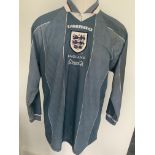 England 1996 Match Issued Youth Team Football Shirt: Rare grey long sleeve made by Umbro. Under 3