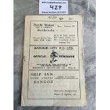 49/50 Bangor City v Oswestry Football Programme: Welsh Cup dated 18 1 1950. Fair/good with date