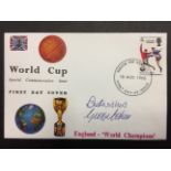 George Cohen England Signed 1966 World Cup First Day Cover: Original FDC with England winners