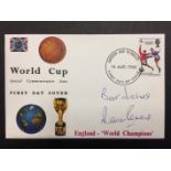 Martin Peters England Signed 1966 World Cup First Day Cover: Original FDC with England winners