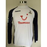 Naybet 2005/2006 Match Worn Tottenham Football Shirt: Long sleeve white Kappa shirt number 2.