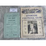 1933 The Army v Everton Football Programme: Played at Aldershot this is pretty much the FA Cup