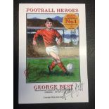 George Best Signed Football Print: Philip Neill Limited Edition A4 print. Football Heroes. George