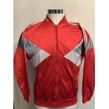 Liverpool Late 1980s Player Issue Candy Football Tracksuit Top: Good condition original Adidas top