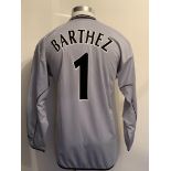 Barthez Manchester United Champions League Match Issued Football Shirt: Grey number 1 long sleeved