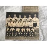 England Fully Signed Football Photos: 1959 magazine picture signed by all 11 pictured. 1995 photo