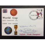 Jack Charlton England Signed 1966 World Cup First Day Cover: Original FDC with England winners