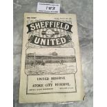 32/33 Sheffield United Reserves v Stoke City Footb