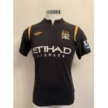 Sylvinho Manchester City 2009/2010 Match Worn Away Football Shirt: Short sleeve black Umbro shirt