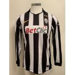 Juventus 2010/2011 Match Worn Europa League Football Shirt: Boniperti came on as sub v Manchester