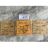 Tottenham 1962 Reserves Football Tickets: Stamped