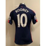 Rooney Manchester United Premier League Match Issued Football Shirt: Blue number 10 short sleeved