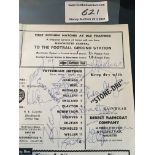 66/67 Manchester United v Tottenham Signed Programme + Ticket: Programme is signed by 12 Spurs