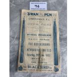 1926/27 Corinthians v Newcastle United FA Cup Football Programme: 4th Round match played at