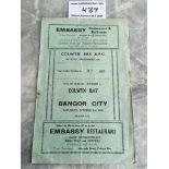 48/49 Colwyn Bay v Bangor City Football Programme: Welsh League match in good condition. Pencilled