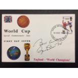 Bobby Charlton England Signed 1966 World Cup First Day Cover: Original FDC with England winners