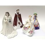 2 Royal Worcester figurines Of HM Queen Elizabeth