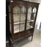 An Edwardian painted mahogany display cabinet with