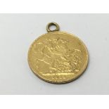 A 1912 gold sovereign, approx 7.6g.