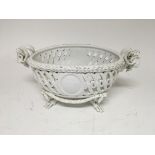 A Meissen white glazed bowl Of classical form the