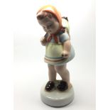 A Royal Dux figure of a girl, approx height 15cm.