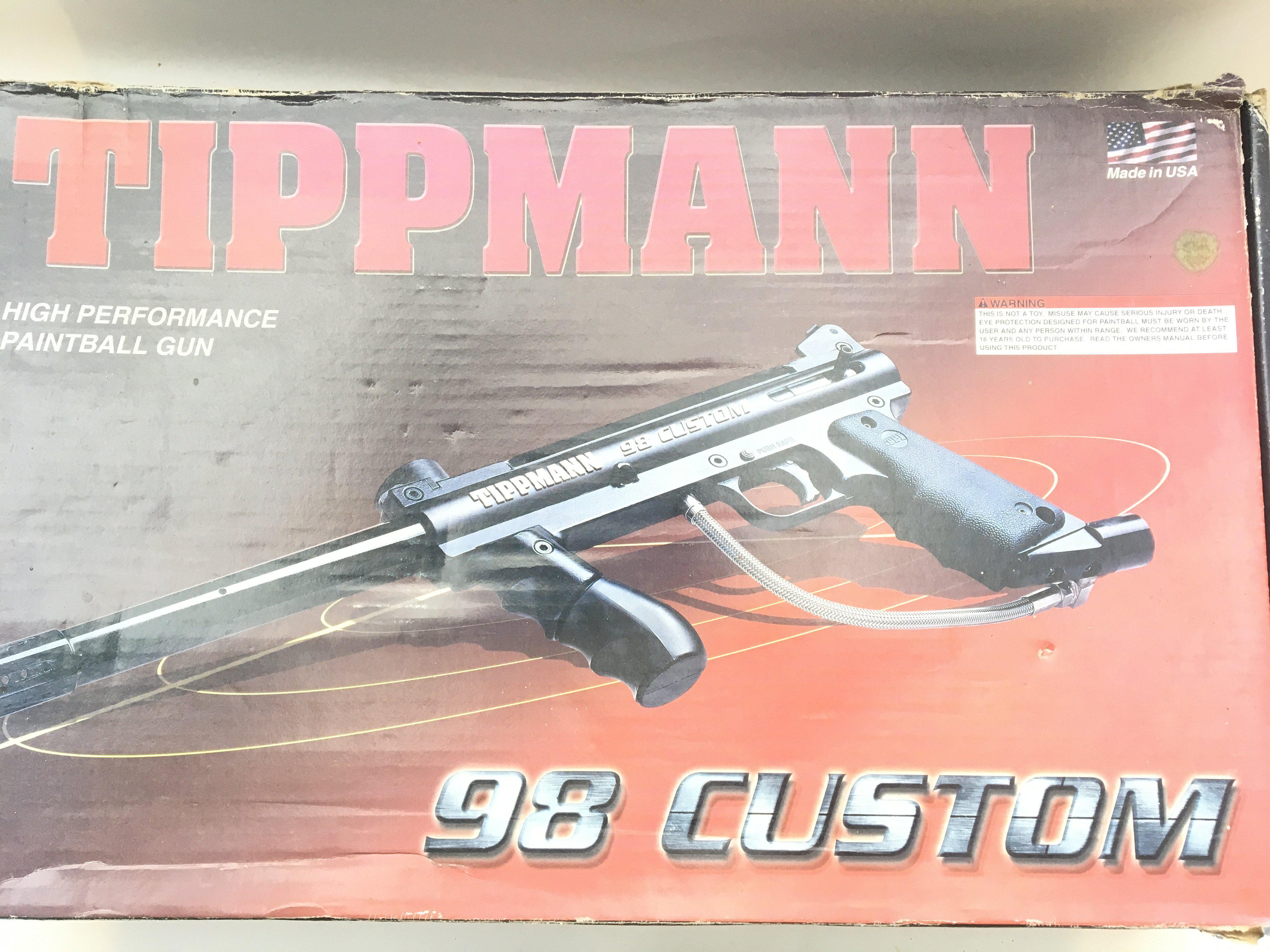 A Tippmann high performance paintball gun 98 custom used and boxed - NO RESERVE