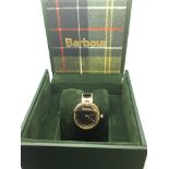 A boxed ladies Barbour designer watch.