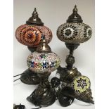 Four Moorish style lights, including a ceiling fit