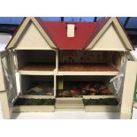 A Dolls house fitted with interior lights - NO RESERVE