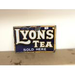 Vintage enamel sign double sided â€˜Lyons tea sold
