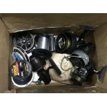 A collection of fishing reels etc.