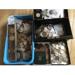 A collection of GB and foreign coins and banknotes