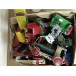 A box of playworn toys various.